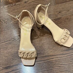 Unisa Beige Chain Detail Sandals